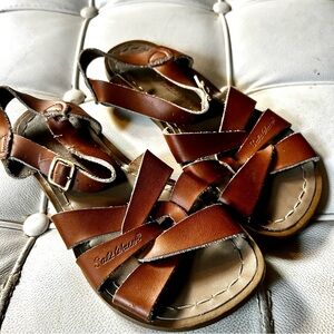 Salt Water Sandals by Hoy Brown leather Kids Sandals sz 3